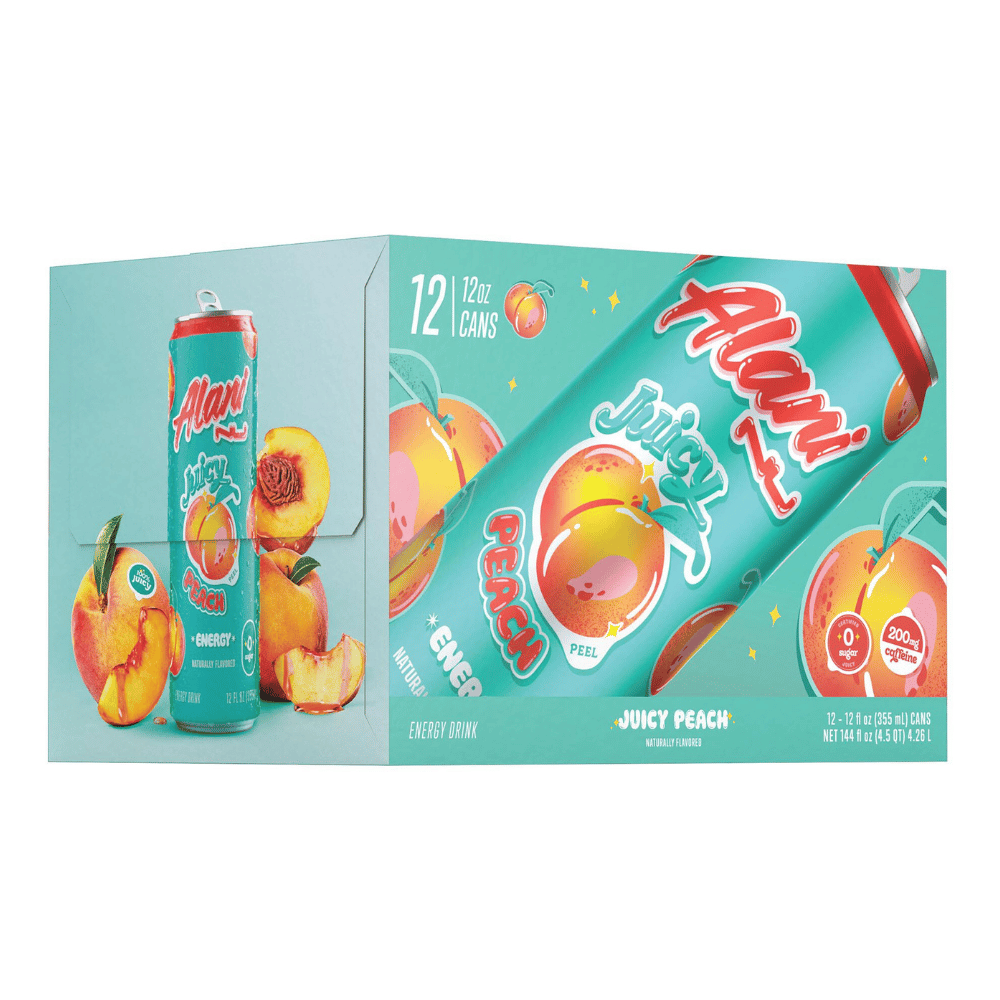 Juicy Peach Alani Nu Energy Drinks - 12 Packs UK