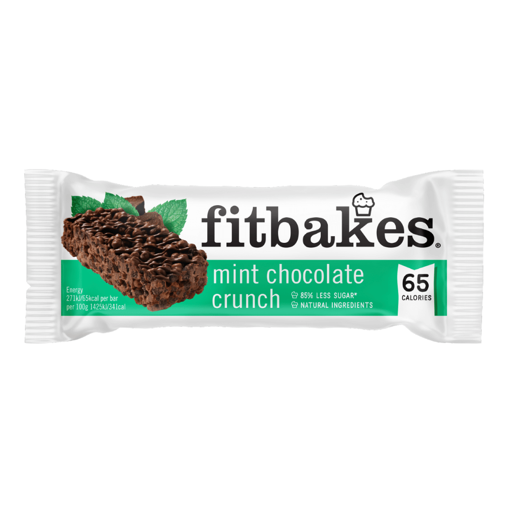 Fitbakes Mint Chocolate Crunch Low Calorie Protein Bars 19g Protein