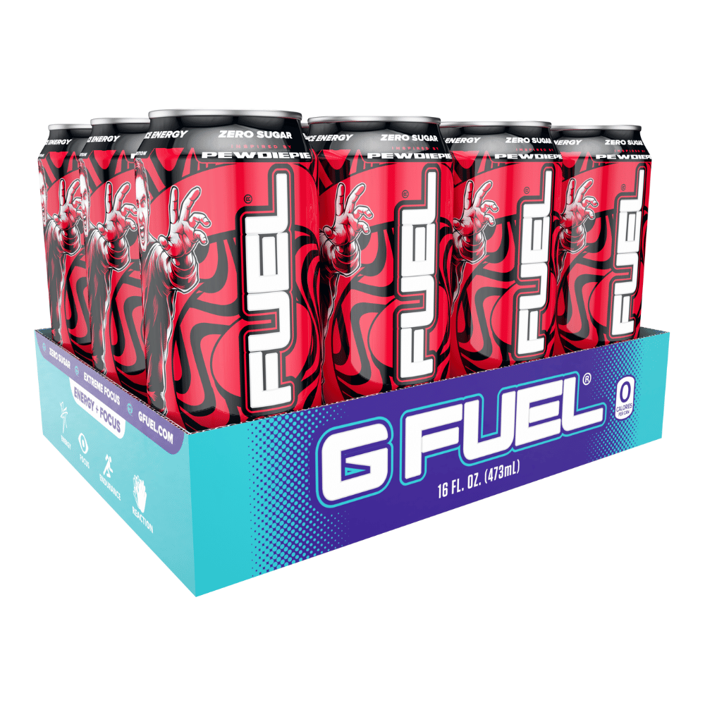 PewDiePie x GFUEL Lingonberry Flavour - 12x473ml RTD Can Pack UK