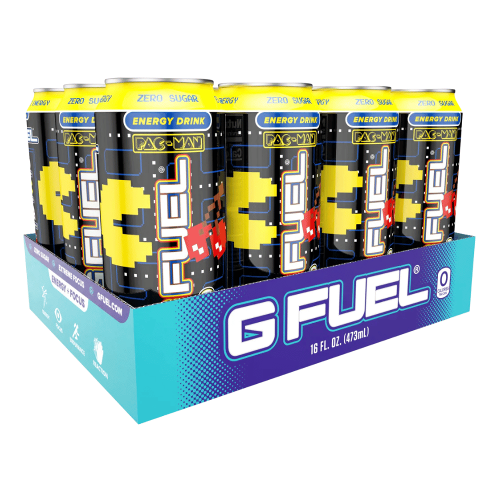 Pac-Man GFuel Energy Drinks - Cherry Lollipop Flavour - 12x473ml