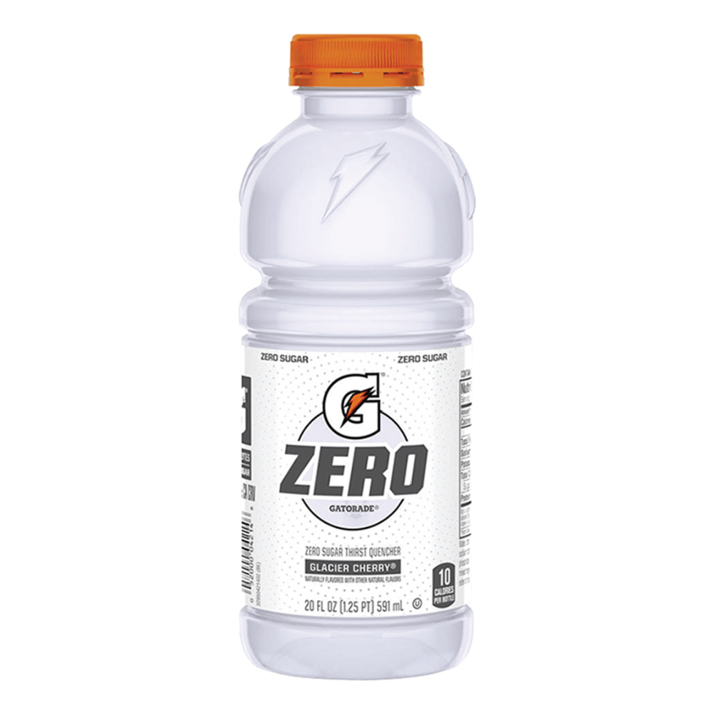 Gatorade Zero Glacier Cherry Energy Drinks UK - 591ml Bottles - US Import - Protein Package