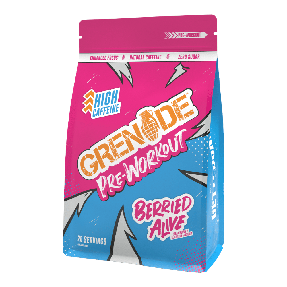 Grenade Pre Workout Berried Alive (Strawberry and Blueberry Flavour) - 20 Serving Packet - 330g
