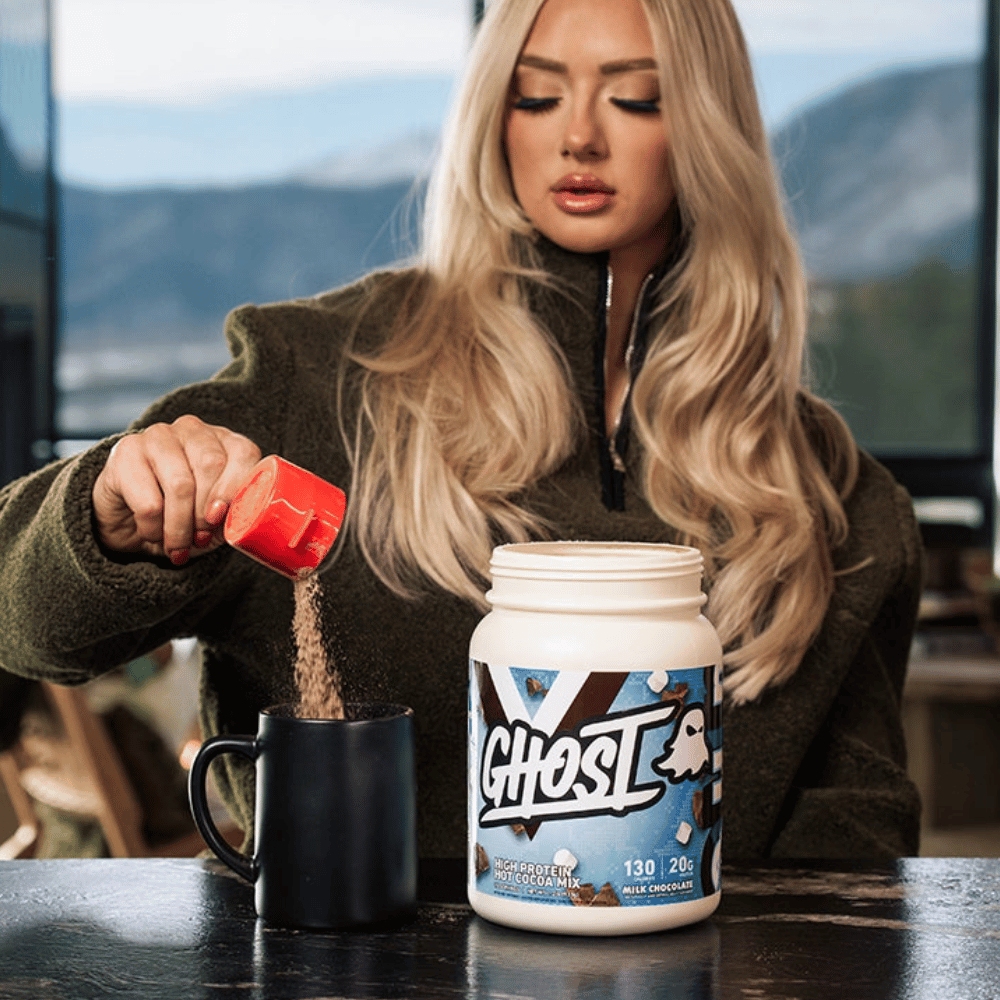 Making Ghost's Protein Hot Chocolate 