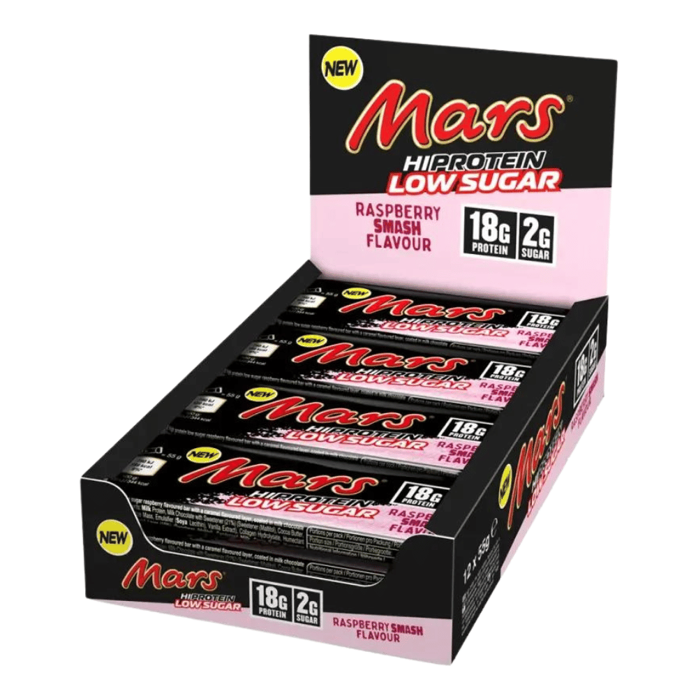 Mars Raspberry Smash Low-Sugar Protein Bars - 12x55g