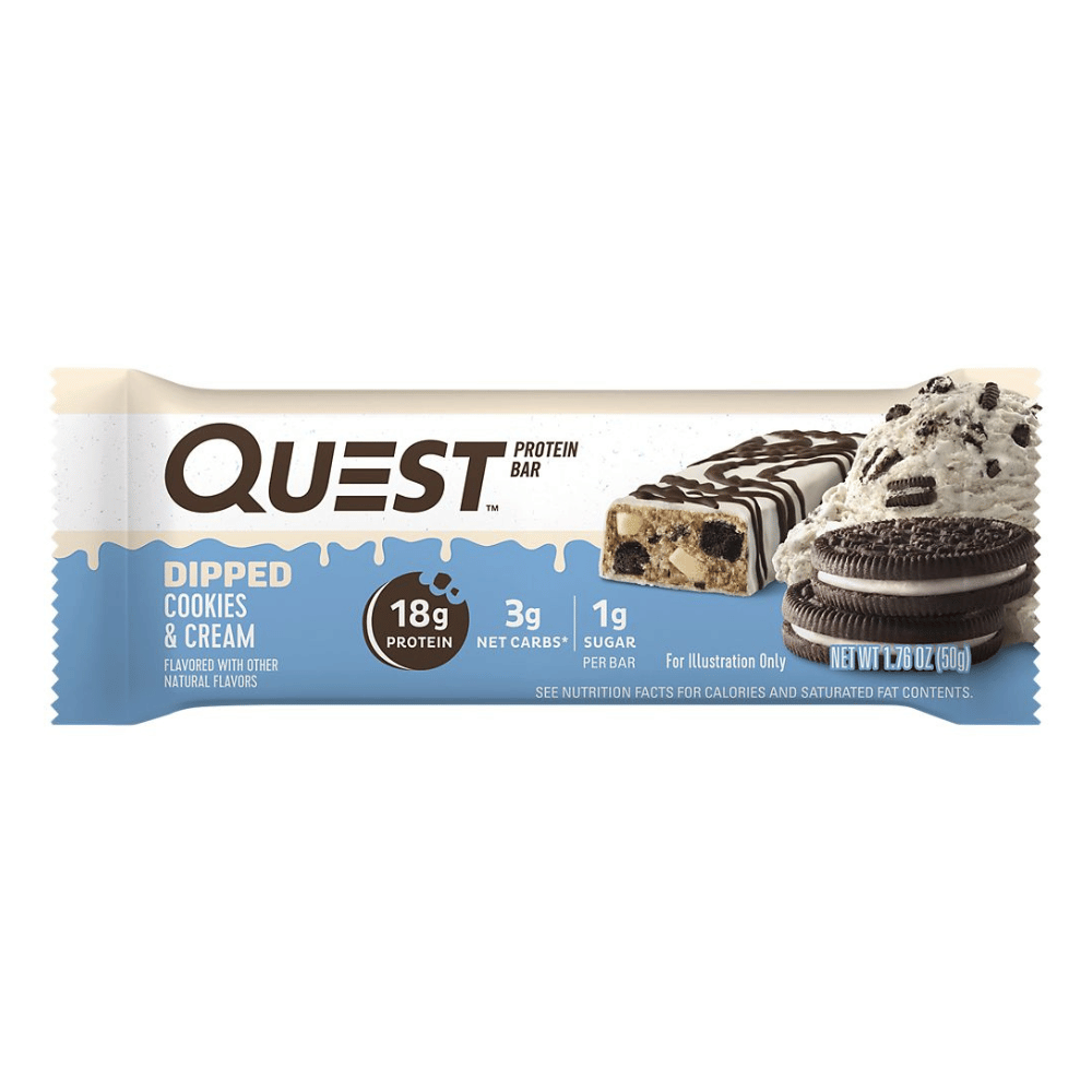 Quest Dipped Cookies and Cream High Protein Bar - Single 50g Pack