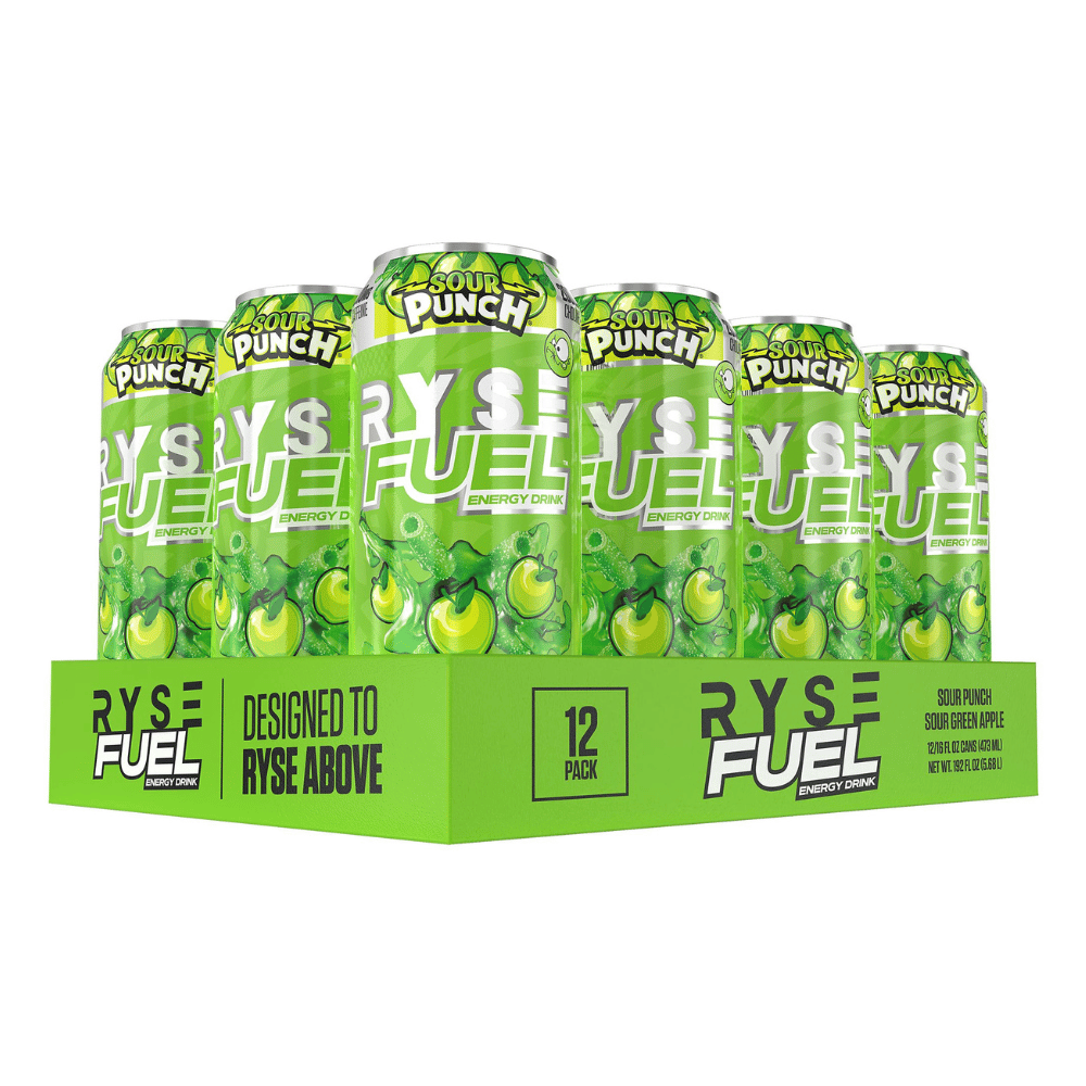 RYSE Sour Punch Apple Energy Drinks - 12 Pack of RYSE Fuel UK