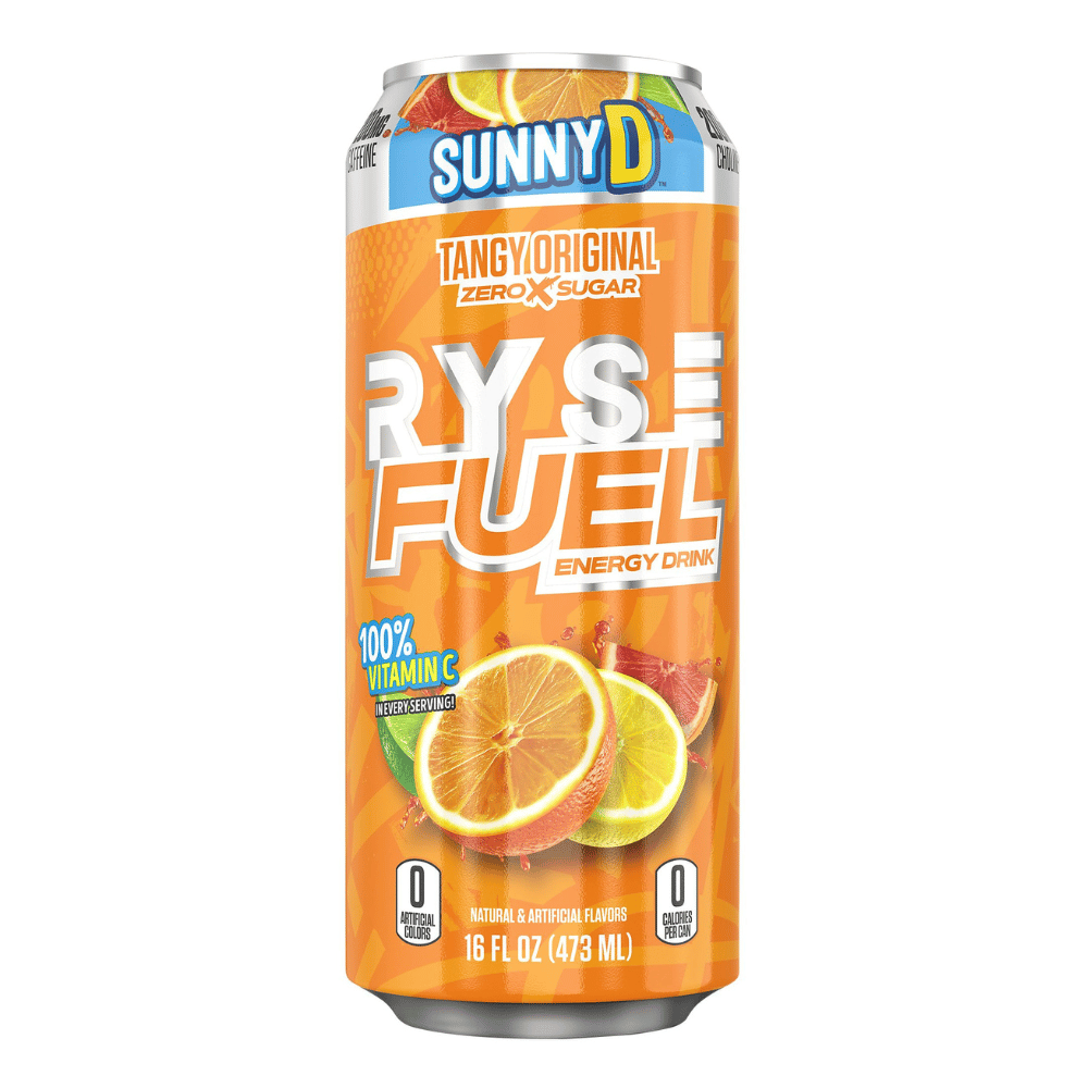RYSE Tangy Orange Sunny D Zero Sugar Energy Drinks - 473ml Can