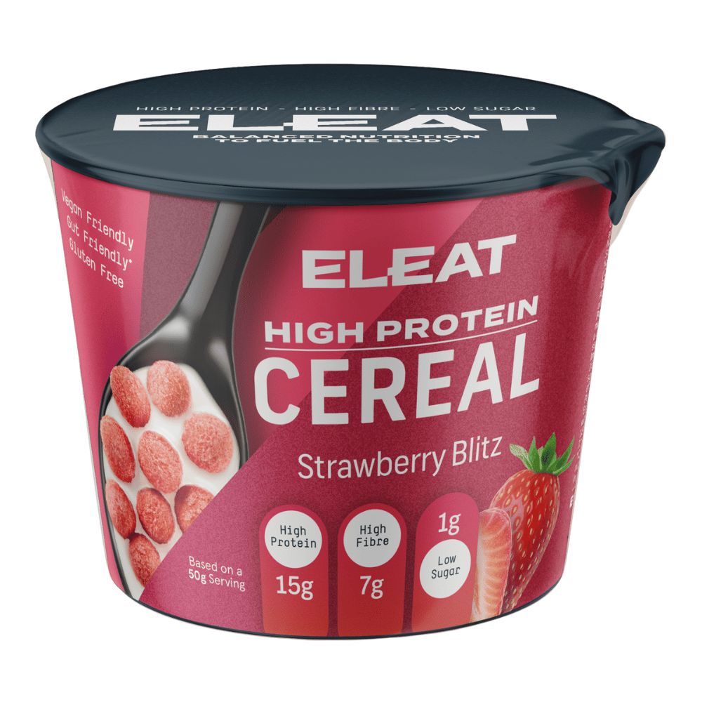Strawberry Blitz Eleat High Protein Cereal Pots - 50g Single Serve Pots
