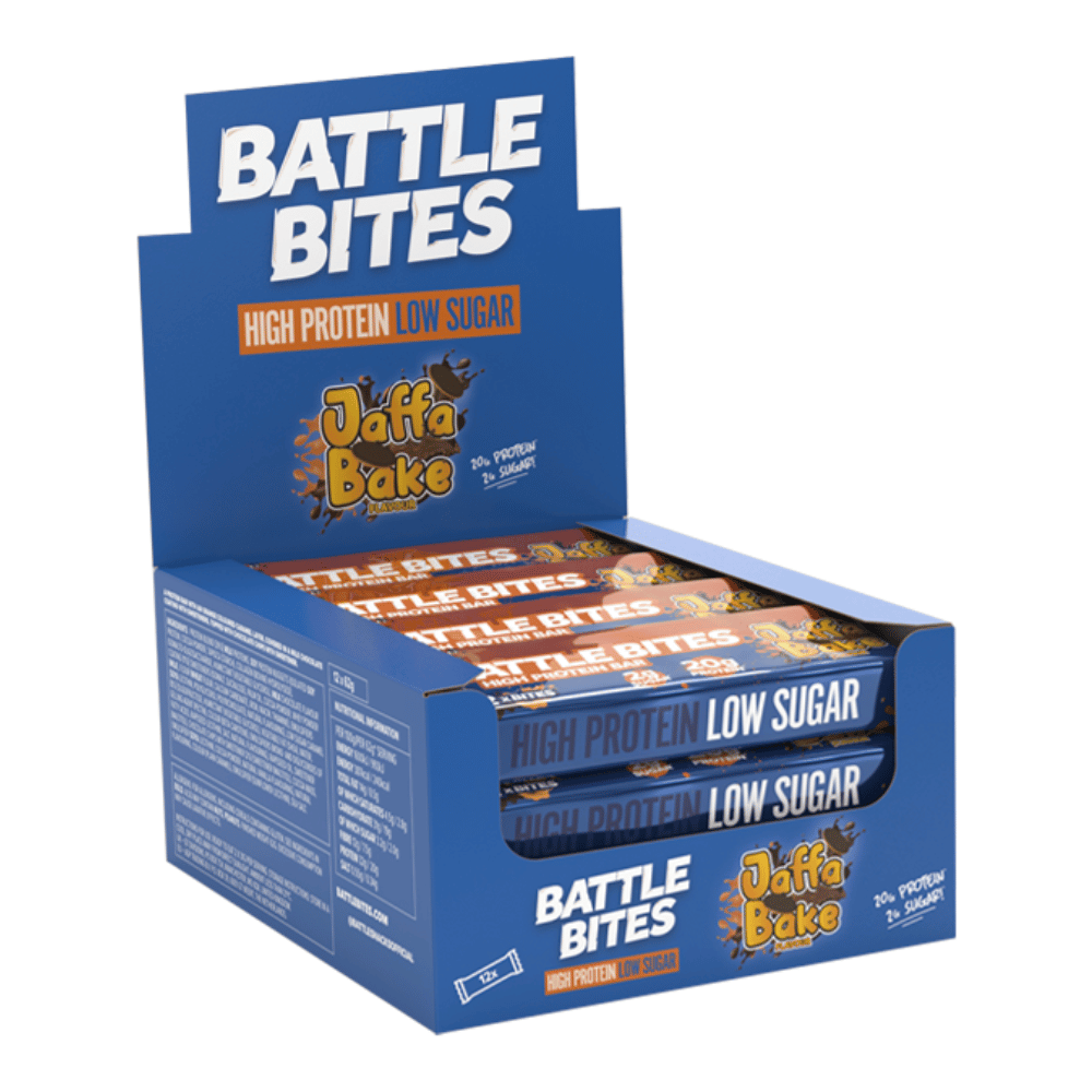 12 Pack of Battle Bites Jaffa Bake Protein Bars - Protein Package