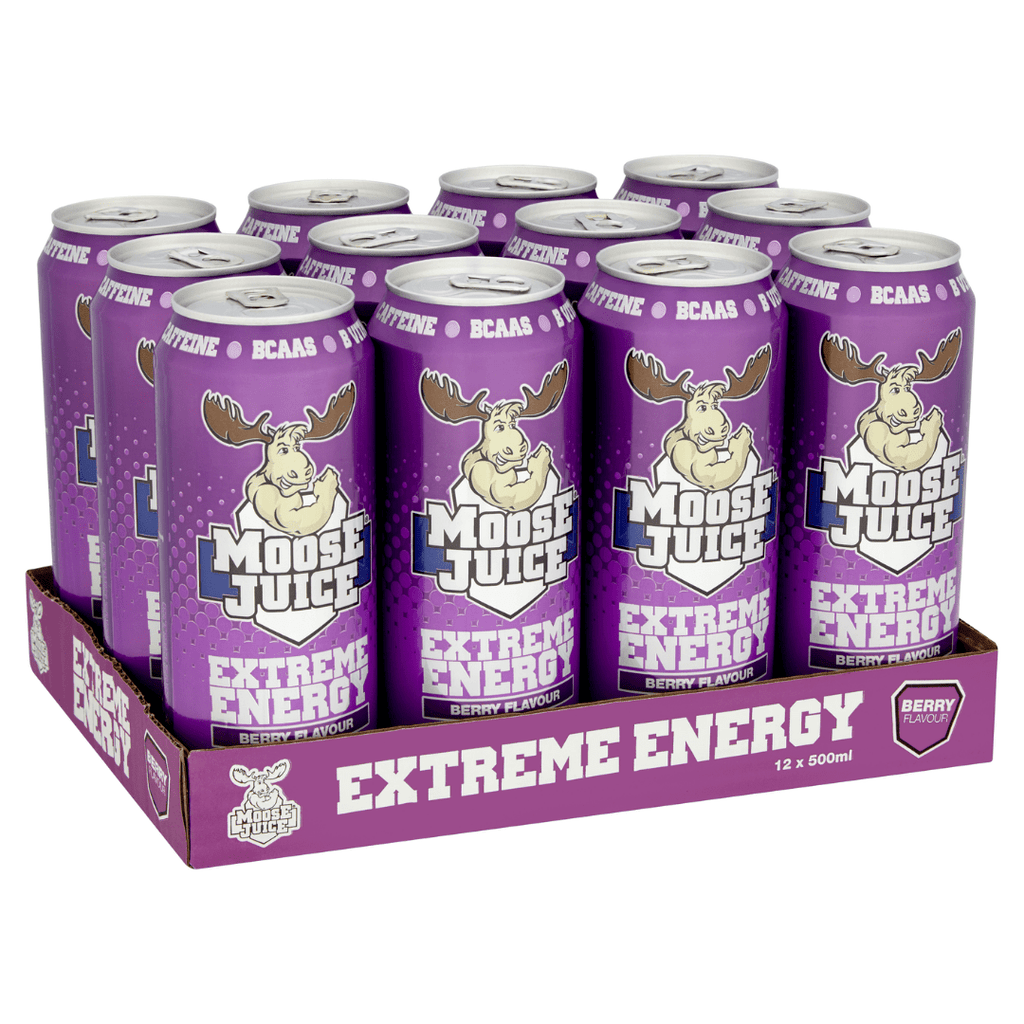 Muscle Moose Berry Flavoured Moose Juice Energy Drinks - Cheap 12 Packs UK