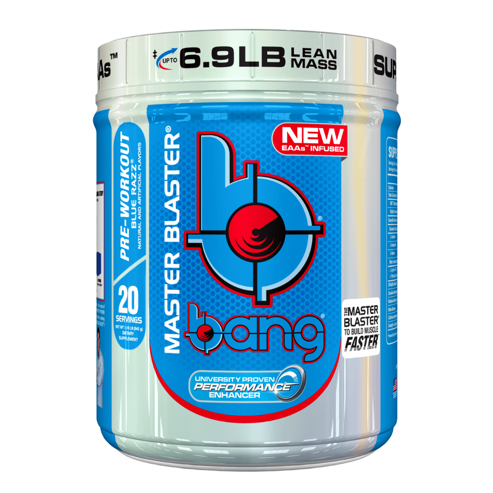 Blue Razz Master Blaster Bang Energy Pre-Workout UK - Protein Package - 20 Servings