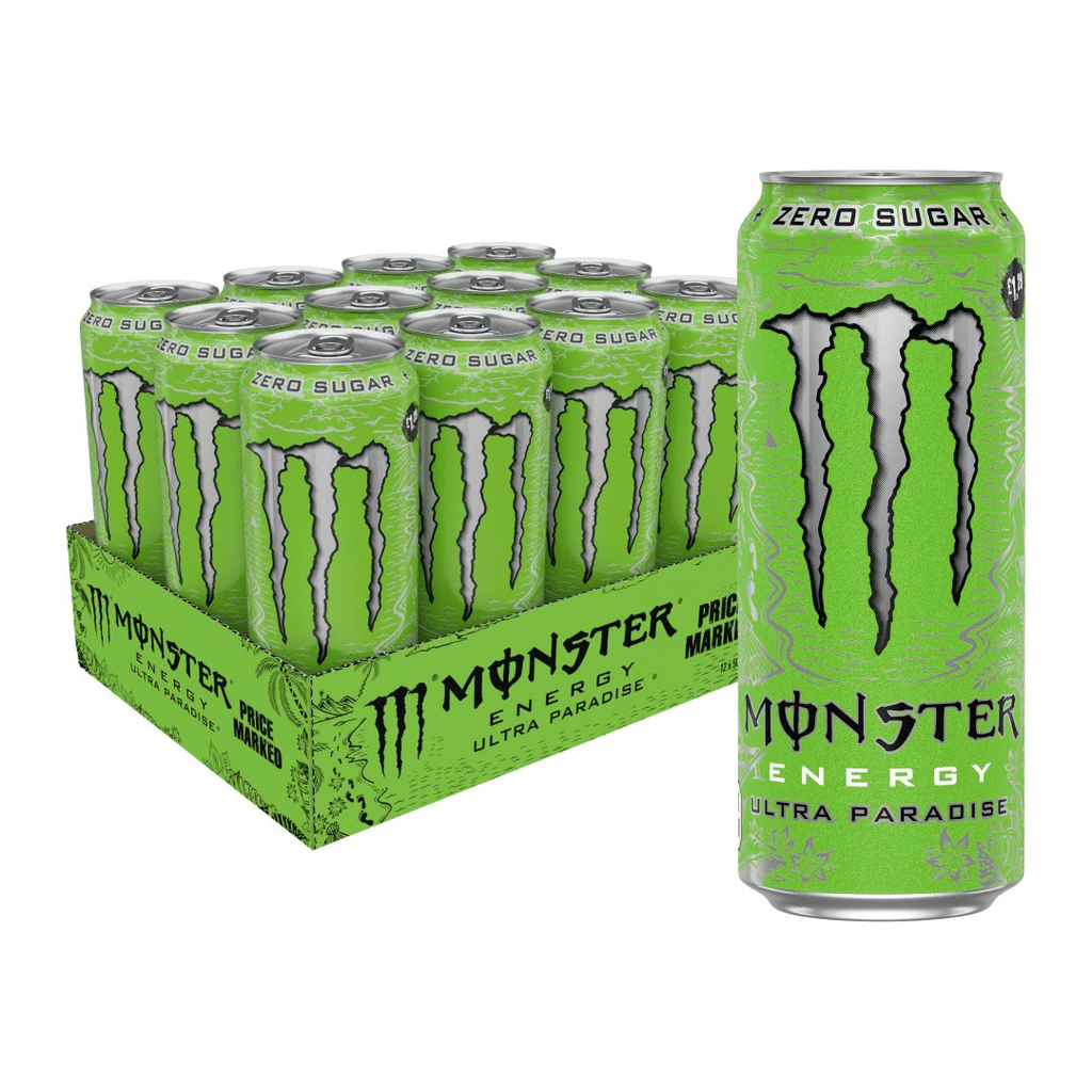 Ultra Paradise Green Monster Energy Drink Cans - Zero Sugar Energy Drinks For Pre-Workout