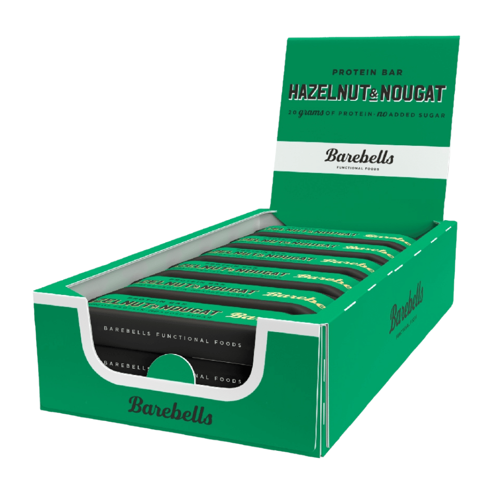 Hazelnut and Nougat - Barebells UK High Protein Bars - 12x55-Gram Boxes