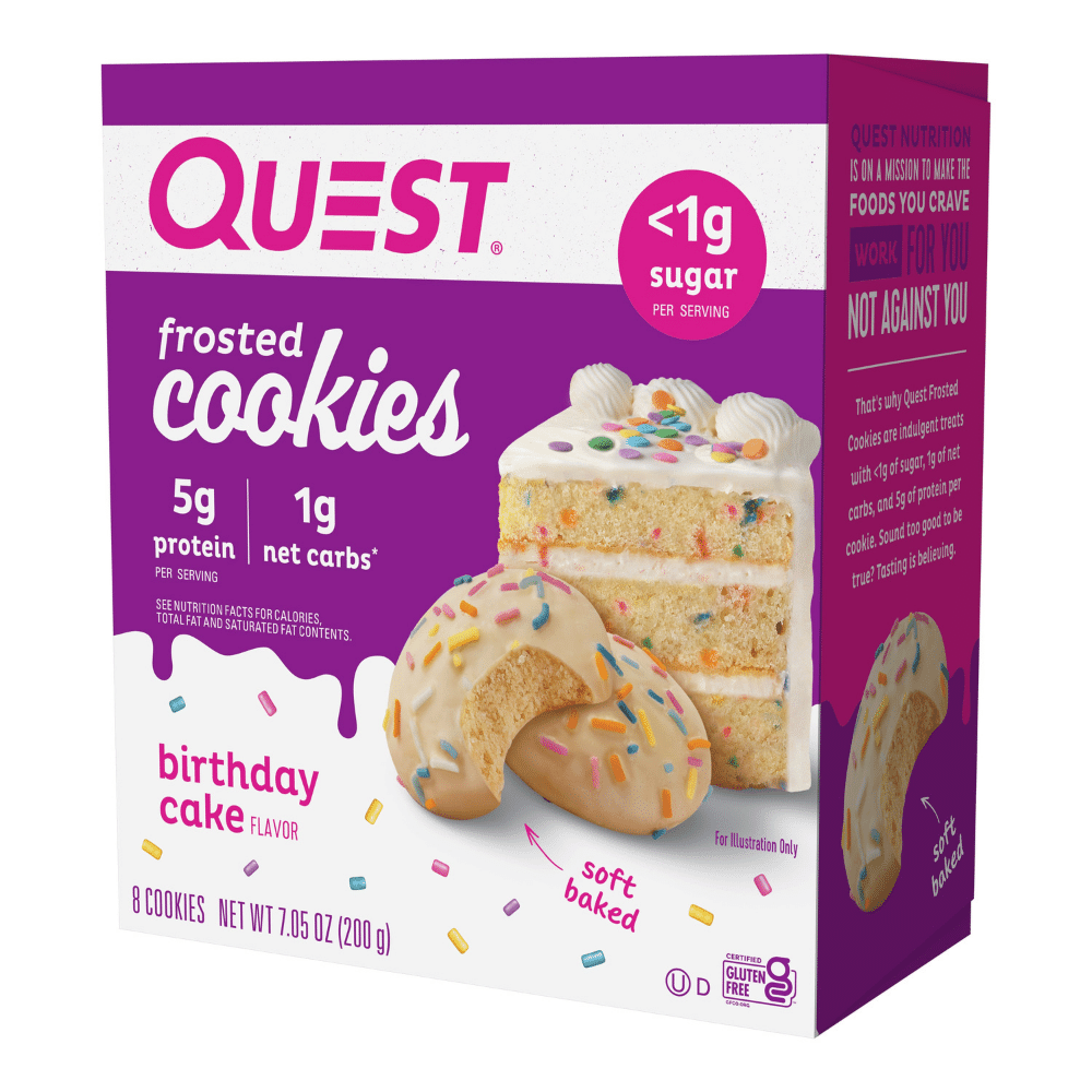 Quest Nutrition Birthday Cake Frosted Protein Cookies - 8 Pack