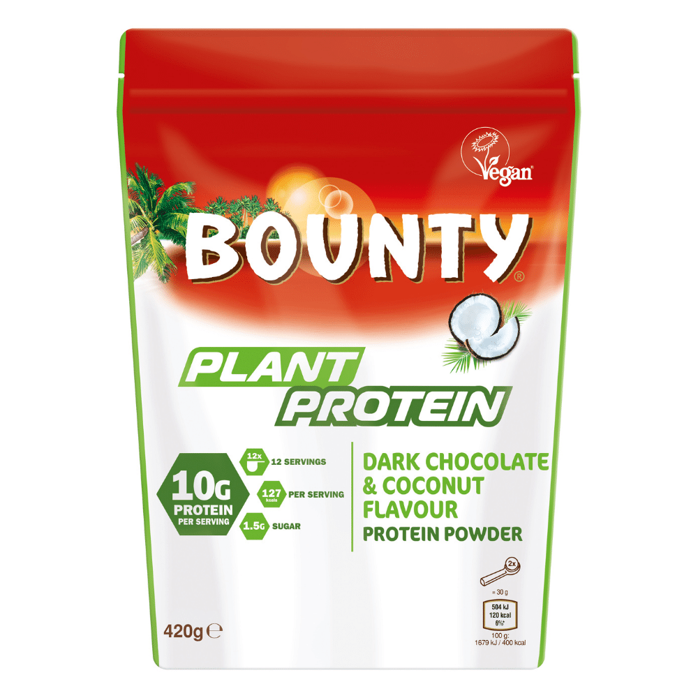 Bounty Vegan Plant-Based Protein Powder - Dark Chocolate and Coconut Flavour - 420-Gram Packs