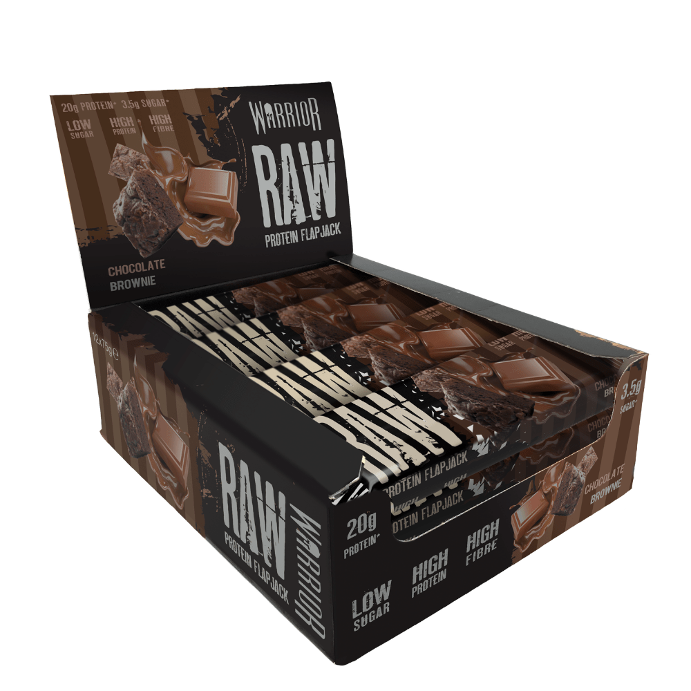 Warrior Supplements Raw Chocolate Brownie High Protein Flapjacks (12x75-Grams) 