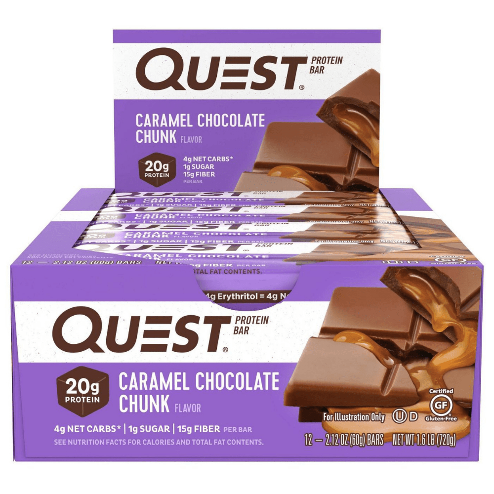 Caramel Chocolate Chunk Quest Nutrition High Protein Bars - 12 Pack