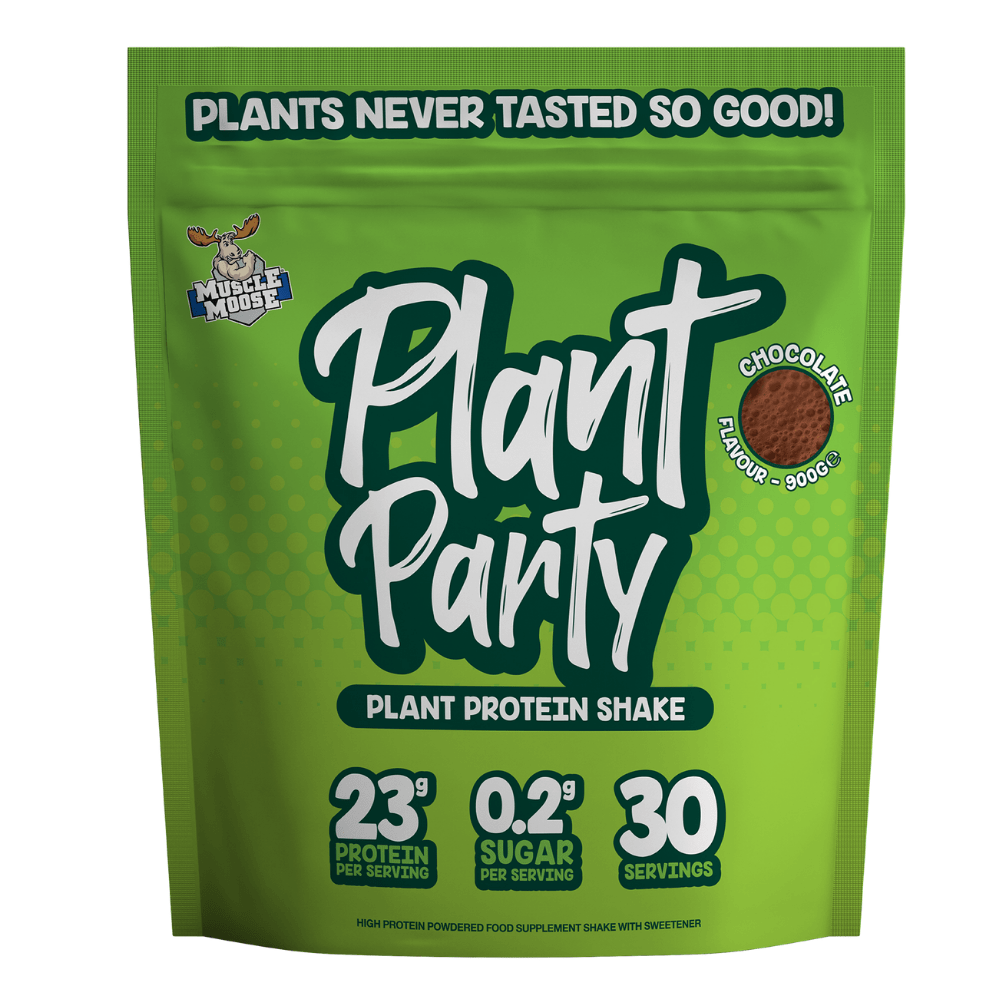 Plant Party Muscle Moose Chocolate Caramel Flavoured Plant-Based Protein Shake Mixture 900-Gram Bags - Protein Package, Bridgnorth, UK