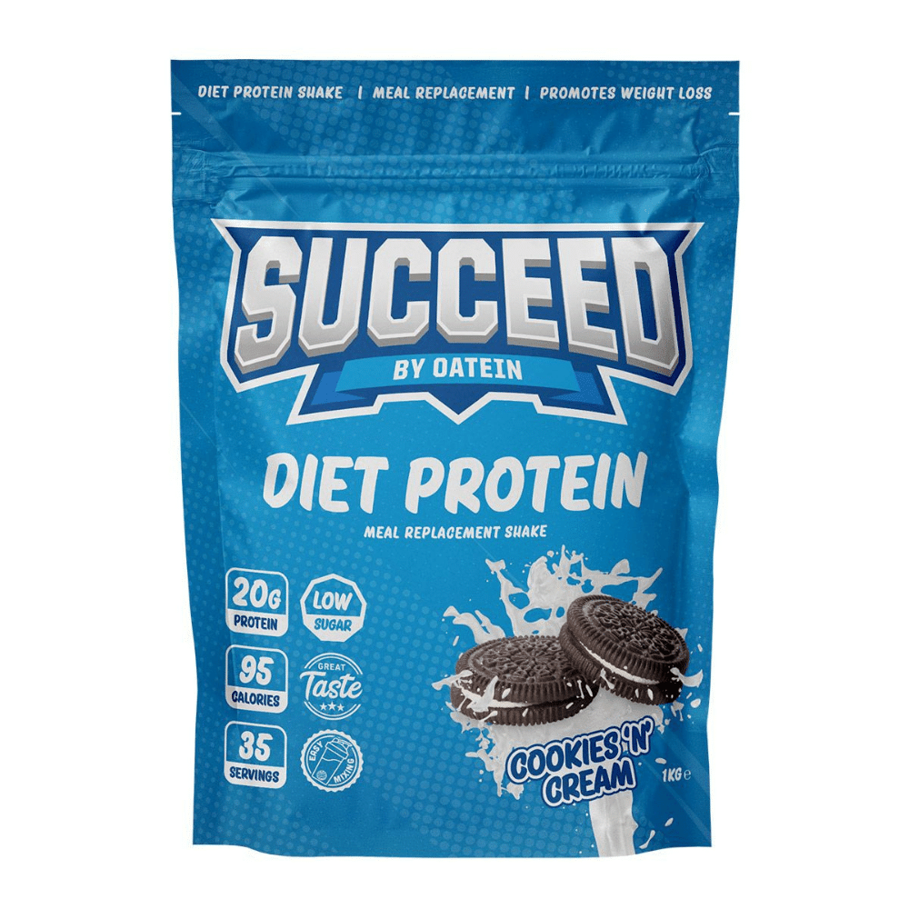 Oatein Succeed Cookies and Cream Diet Whey Protein Powder - Meal Replacement Shake Mix 1kg