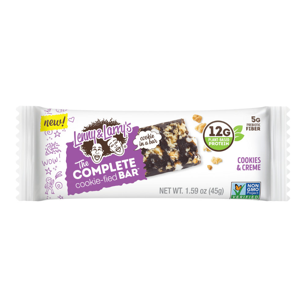 Cookies and Cream Cookie-Fied Protein Bars - By Lenny and Larry's
