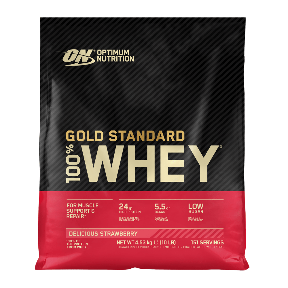 Strawberry Flavoured 100% Gold Standard Whey Protein Powders 4.45kg