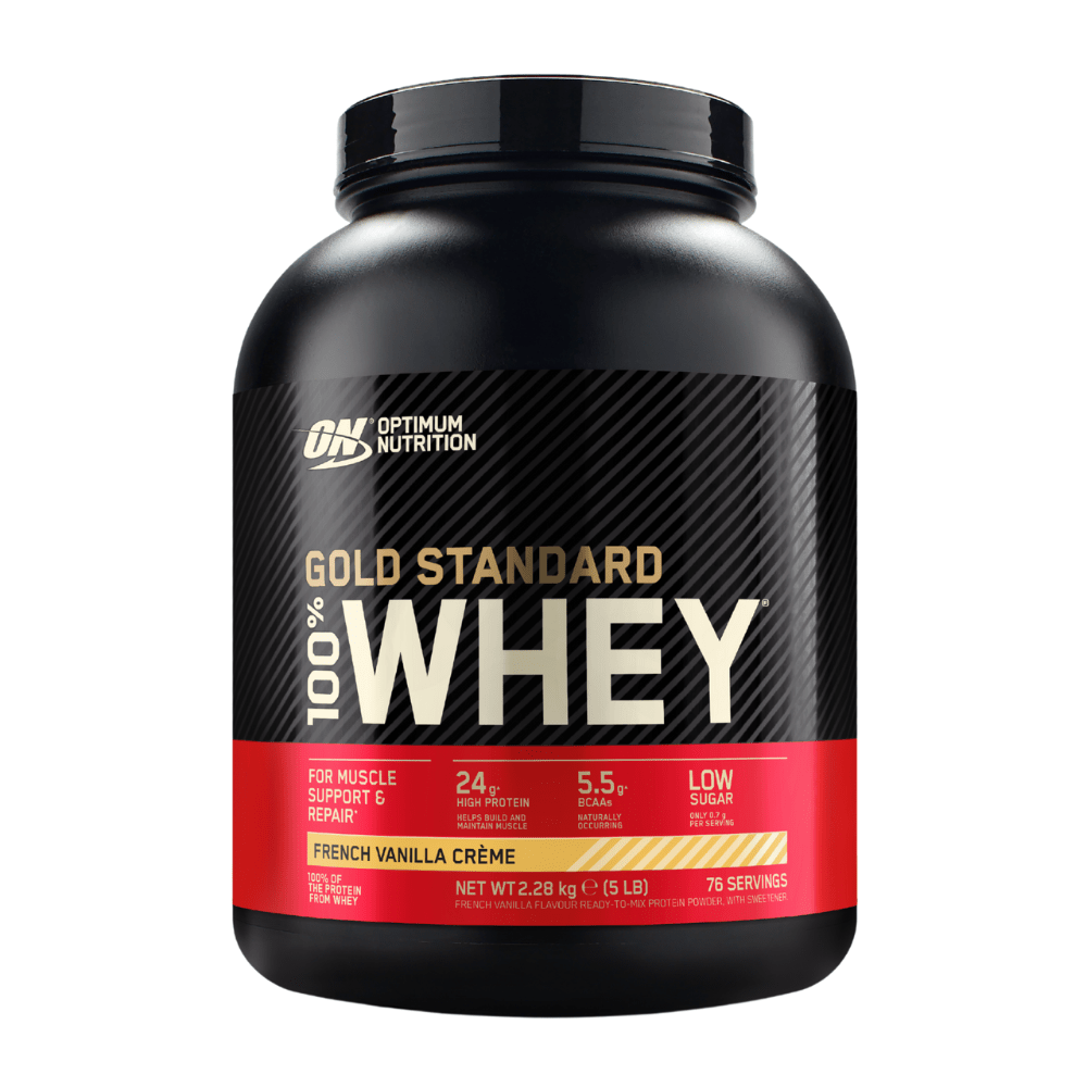 French Vanilla Creme Flavoured Optimum 100% Gold Standard Whey Protein Powder - Mix and match - Protein Package