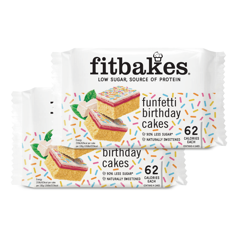 Funfetti Birthday Cakes - Fitbakes - Low Calorie Cakes (24 Pack)