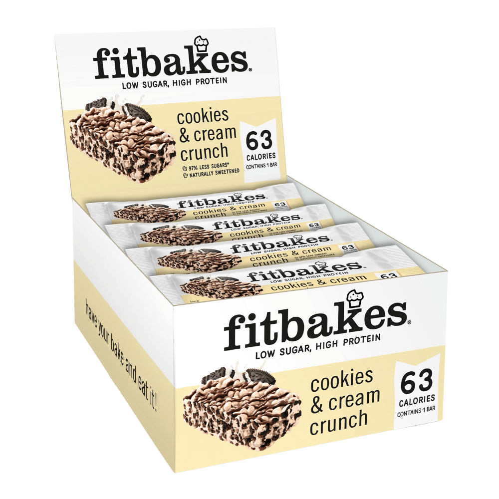 Fitbakes Cookies and Cream Low Calorie Mini Protein Bars - 12 Pack Box
