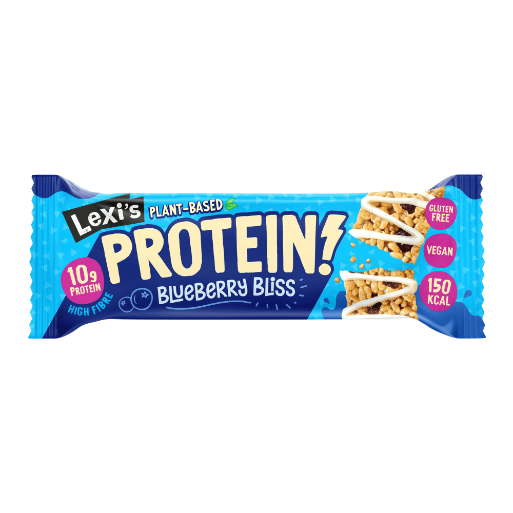Blueberry Bliss Flavoured Lexi's Plant-Based High Fibre Protein Bars - Just 150 Calories Per Bar