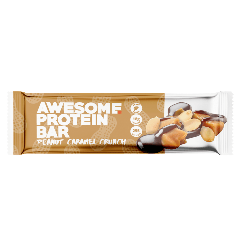 Peanut Caramel Crunch Awesome Supplements High Protein Bars UK 60-Grams - Vegan Awesome Supps Bars