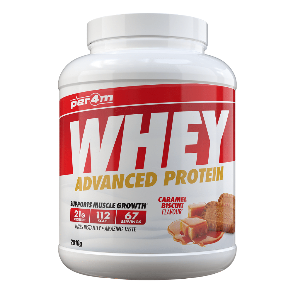 PER4M Caramel Biscuit Flavoured Advanced Whey Protein Powder - 67 Servings
