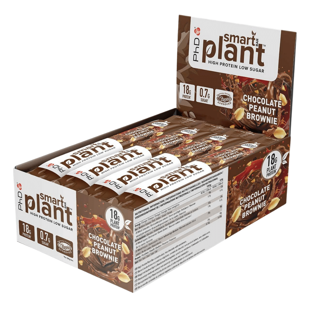 Chocolate Peanut Brownie Smart Plant High Protein Low Sugar Bars - 12 Packs