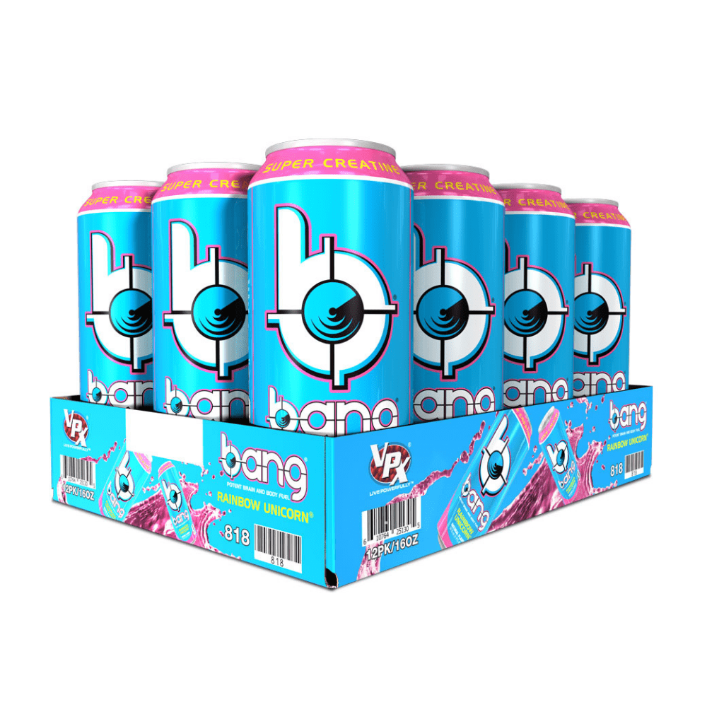 Watermelon & Bubblegum Rainbow Unicorn Flavoured Bang Energy Drink Boxes of 12