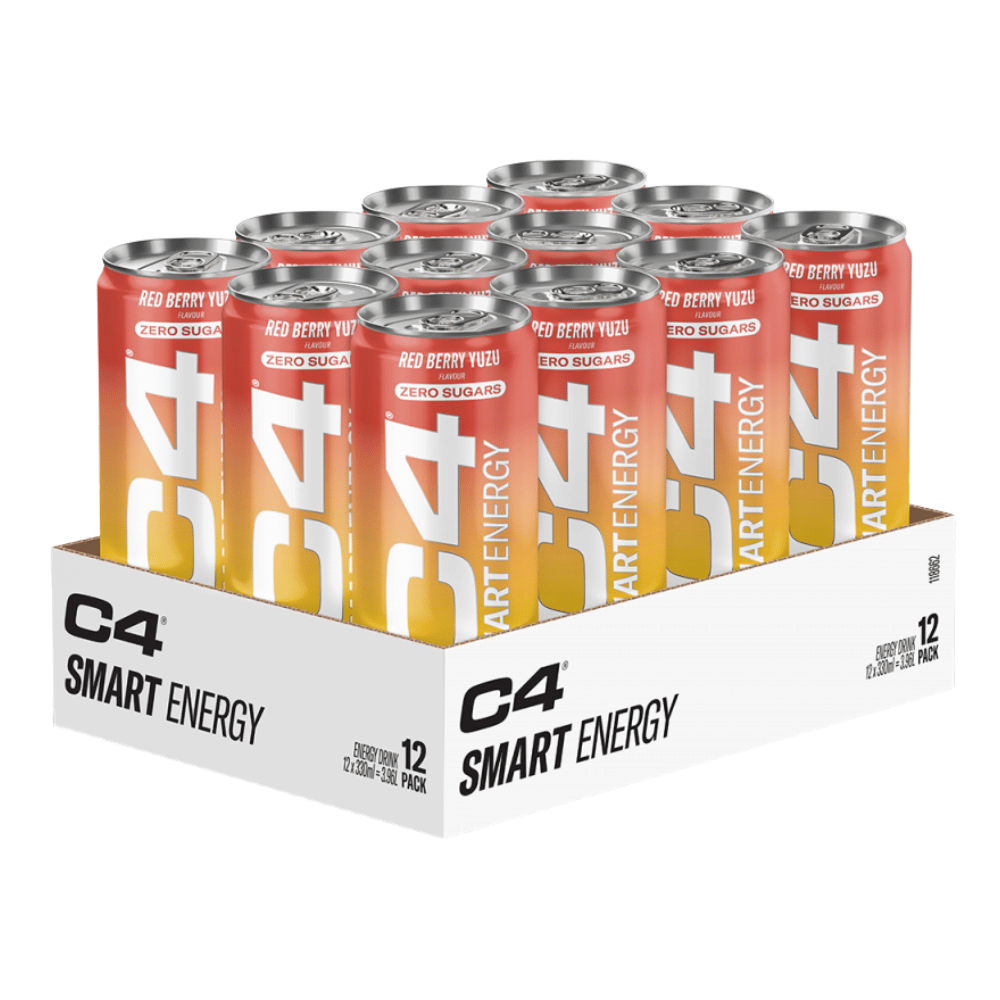 C4 Red Berry Yuzu Smart Energy Drinks - 12 Pack Boxes - Protein Package