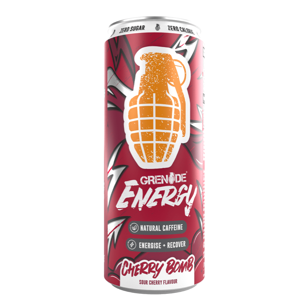 Cherry Bomb Zero Calorie Grenade Energy 330ml Drinks - Energise + Recover - Protein Package UK 