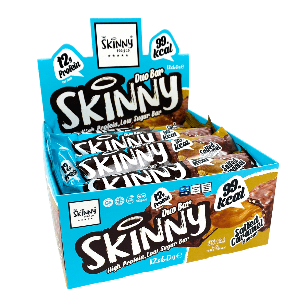 Salted Caramel Skinny Food Duo Protein Bar Boxes of 12