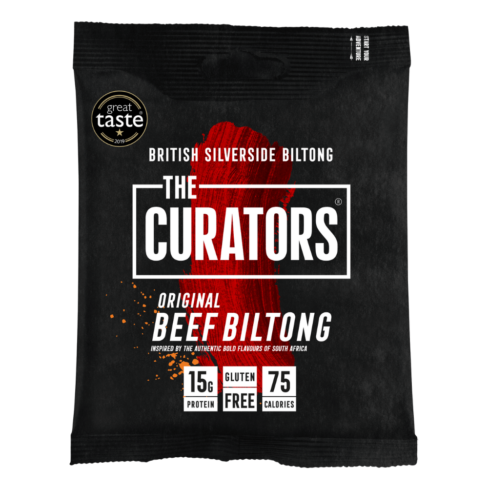 Originally Flavoured Beef Biltong Jerky Snacks by The Curators - Single 28-Gram Packs
