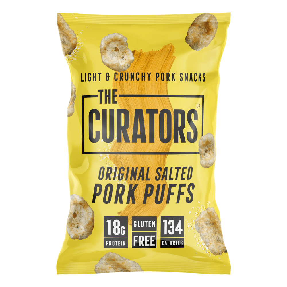 Original Salted The Curators Gluten-Free Protein Pork Puff Scratchings - 25g Packets
