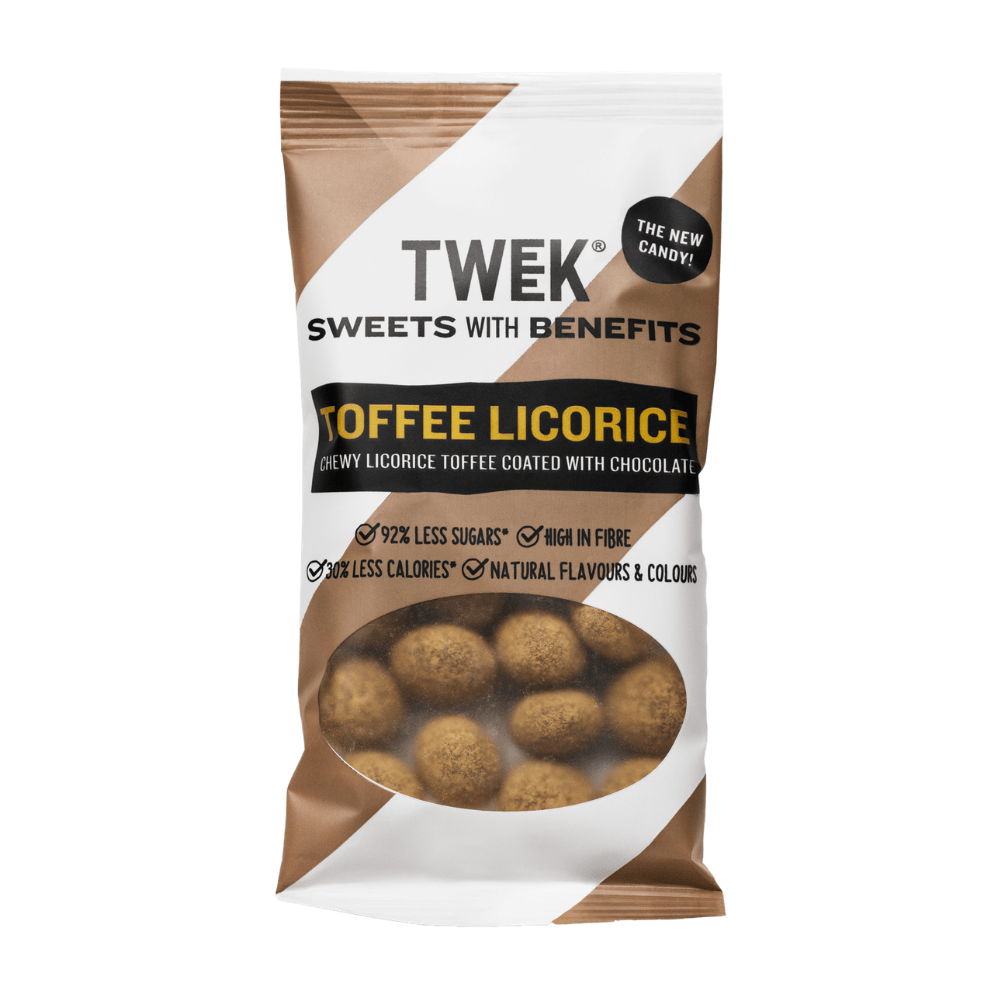 Toffee Licorice Coated With Low Sugar Milk Chocolate - Tweek Sweets UK - Healthy Candy