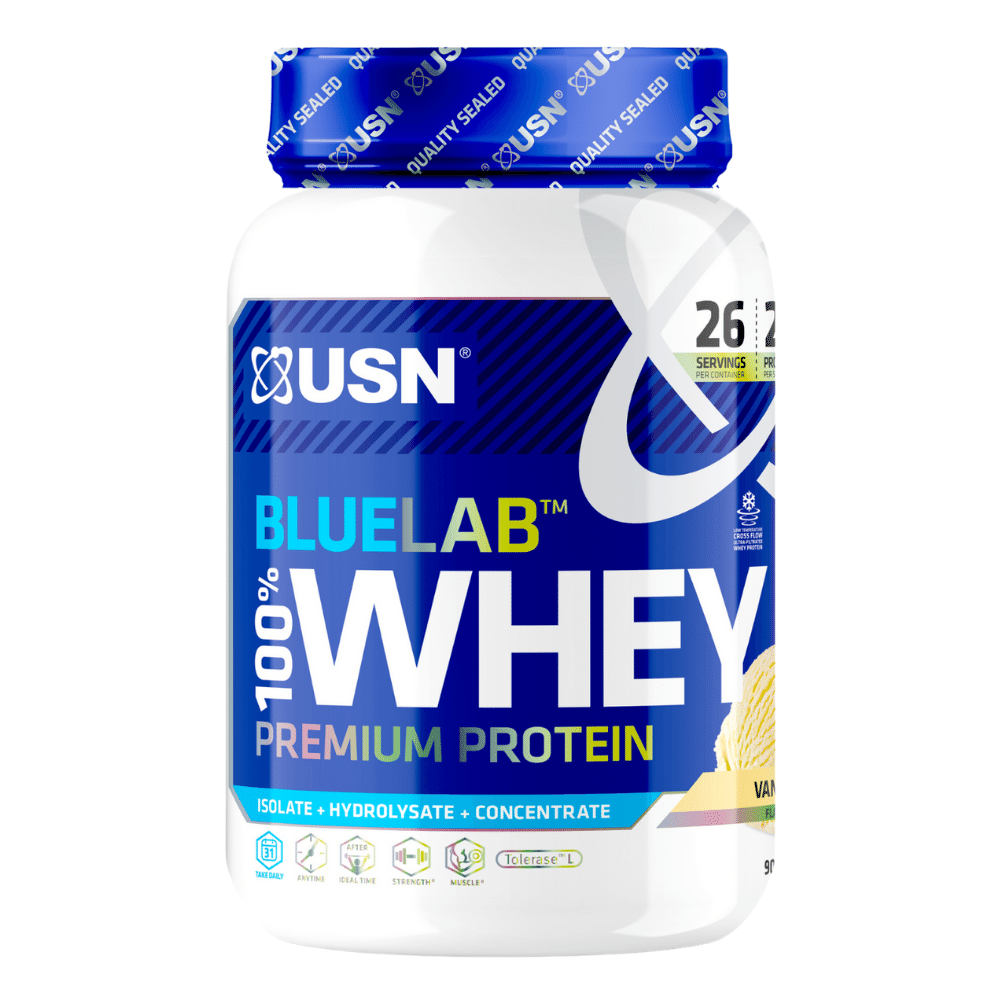 Vanilla - USN Blue Lab 100% Whey Protein Powders - 908g Tubs