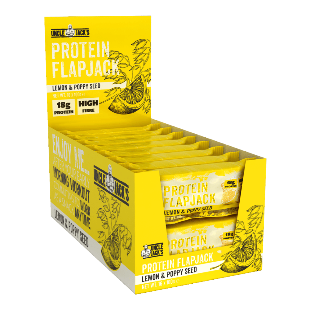 Lemon Poppy Seed - Protein Flapjack by Uncle Jack's - Protein Package - 16x100g