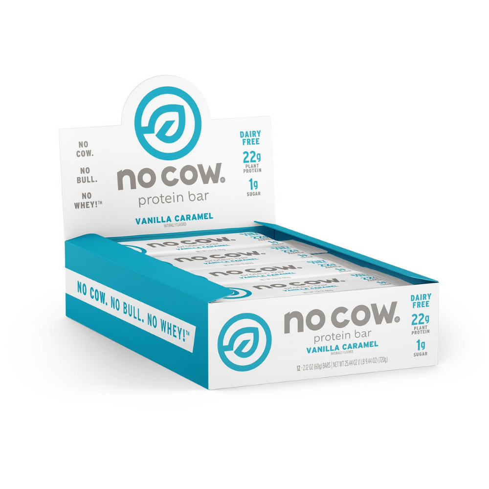 Caramel and Vanilla Flavoured 12 Pack of NOCOW's Vegan Protein Bars
