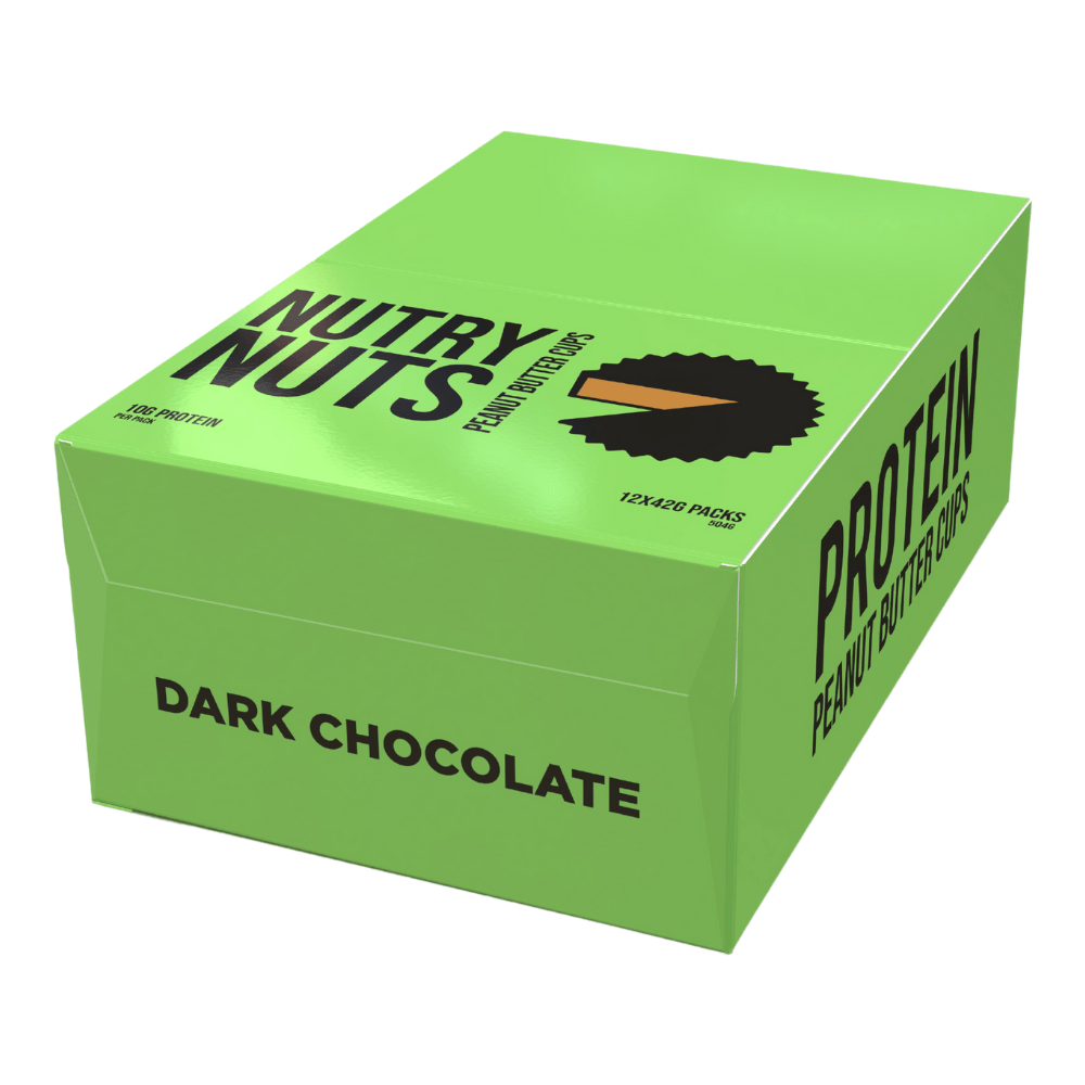 Dark Chocolate Vegan PB Cups by Nutry Nuts UK - Plant-Based Peanut Butter Cups 12x42g 