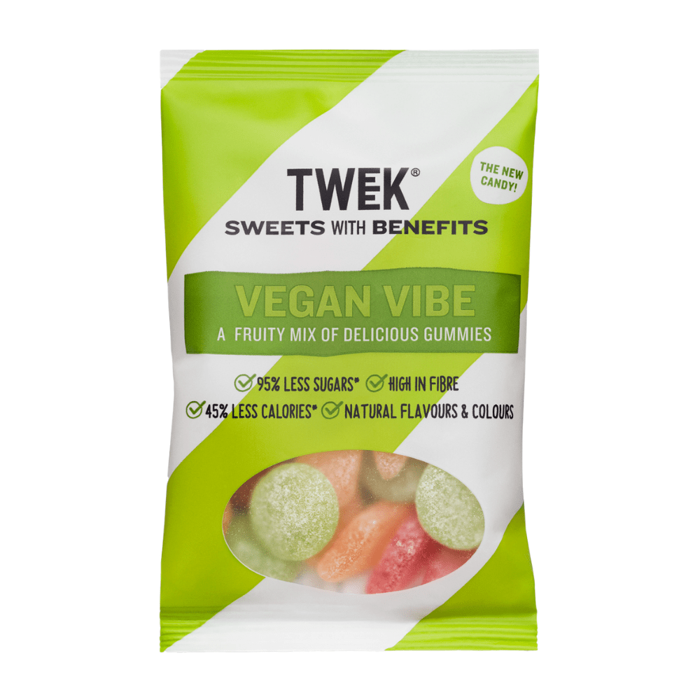 Tweek Sweets - Vegan Vibe Fruit Gummies - Healty Vegan Sweets - Low Calories and Sugars UK