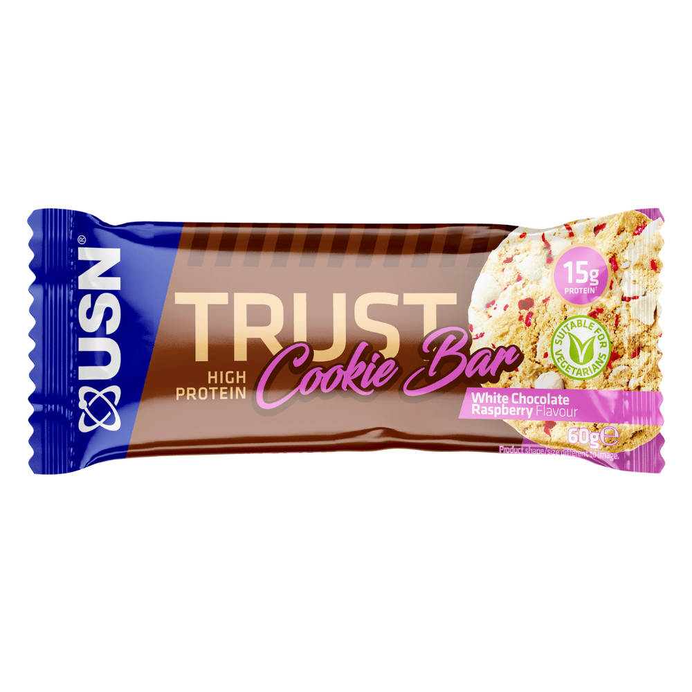 Single Pick & Mix USN's Trust High Protein White Chocolate Raspberry Flavoured Cake Bars 60g