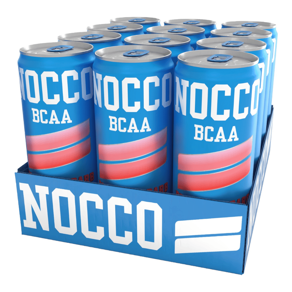 BERRY RHUBARB NOCCO BCAA Energy Drinks - 12 x 330ml Can Pack