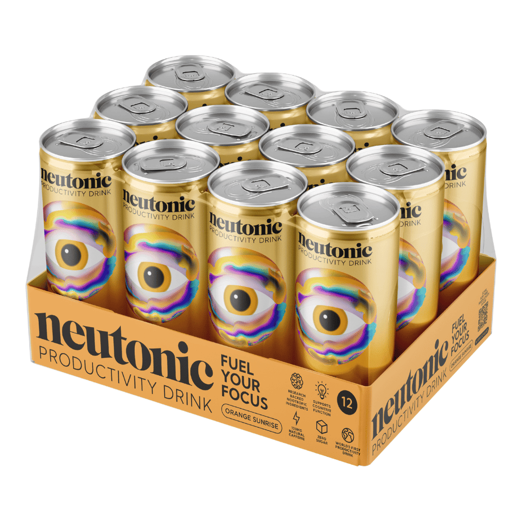 Neutonic Productivity Nootropic Energy Drinks - Orange Sunrise Flavour - 12 x 330ml Cans