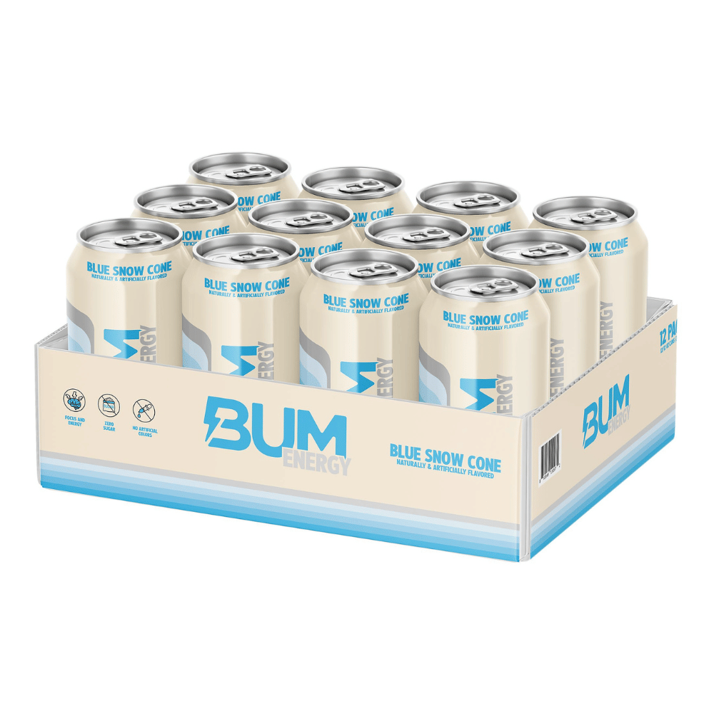 BUM Energy - Blue Snow Cone Flavour - 12x355ml Cans UK