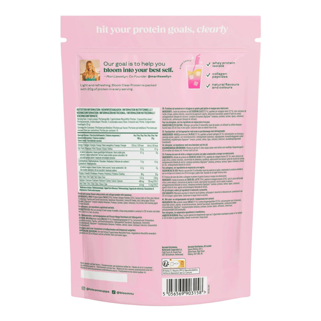 Bloom Collagen Clear Protein Powder (10 Servings) | Protein Package ...
