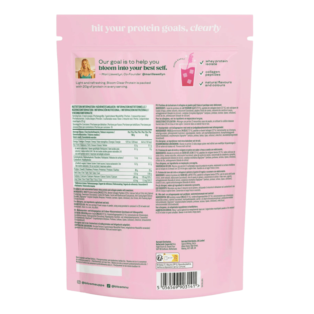 Bloom Collagen Clear Protein Powder (10 Servings) | Protein Package ...